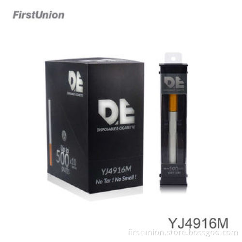 500 puffs max vapor disposable e cigarette, YJ4916M with simulated ash lampshade, CE and RoHS marks
